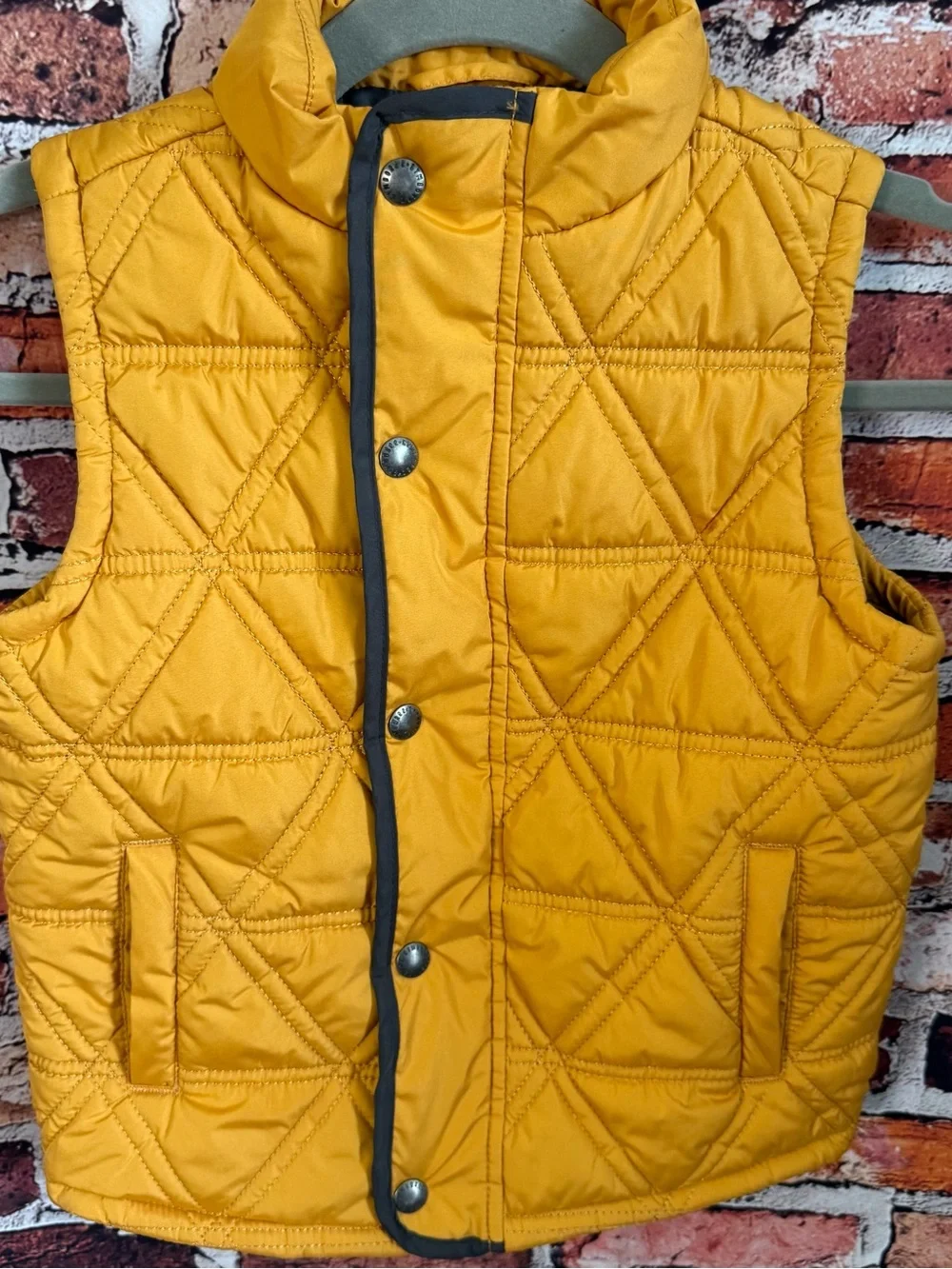 Gymboree Toddler 4T Mustard Yellow Quilted Puffer Vest Snap Front Fall